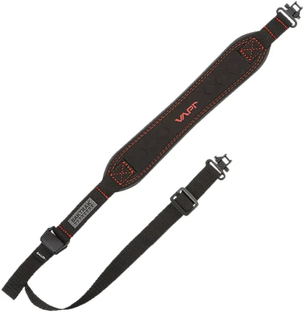 Allen 8375 Vapor  Rifle Sling w/Swivels Black w/Red Accents Nylon Webbing, BakTrak Grip Panel Back,  Adjustable Design w/Cam Lock Buckle