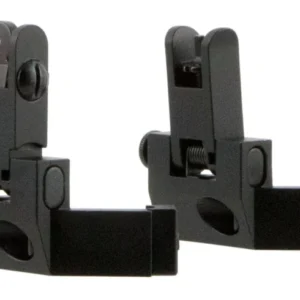 TacFire IS003 45 Degree Flip Up Iron Sight/Springloaded  Black Anodized Front and Rear for AR-Platform