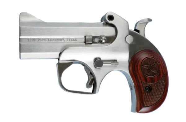 Bond Arms BAC2K Century 2000 38 Special/357 Mag 2rd 3.50" Stainless Steel Double Barrel & Frame, Auto Extractor & Rebounding Hammer, Blade Front/Fixed Rear Sights, Rosewood Grip, Manual Safety