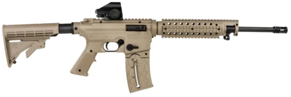 Mossberg 37240 715T Flat Top Tactical 22 LR Caliber with 25+1 Capacity, 16.25" Barrel, Matte Blued Metal Finish & Adjustable Flat Dark Earth Synthetic Stock Right Hand (Full Size) Includes Green Dot