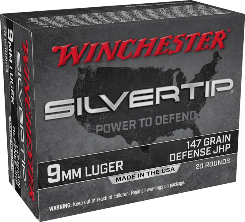 Winchester Ammo W9MMST2 Silvertip 9mmLuger 147gr Silvertip Jacket Hollow Point 20 Per Box/10 Case