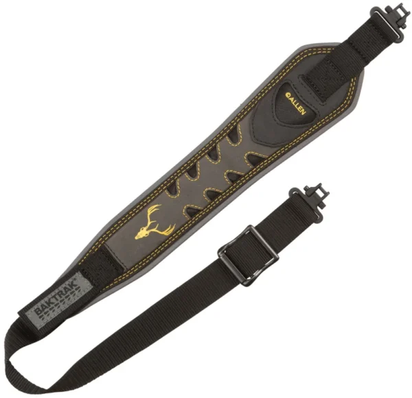 Allen 8357 Aspen  2 Point Rifle/Shotgun Sling w/Swivels Gray Nubuck Leather w/BakTrak Back, Adjustable Length 28" to 35"  3" Wide