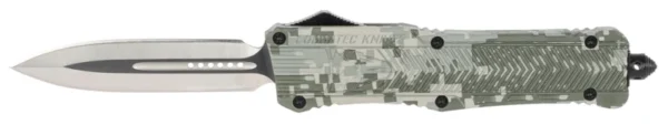 CobraTec Knives LADCCTK1DAGNS CTK-1  Large 3.75" OTF Dagger Plain D2 Steel Blade/Army DigiCamo Aluminum Handle Features Glass Breaker Includes Pocket Clip