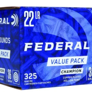 Federal 725 Champion Training Value Pack 22LR 36gr Copper Plated Hollow Point 325 Per Box/10 Case
