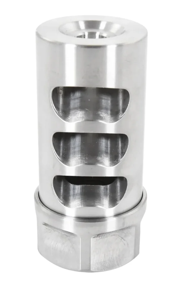 American Precision Arms G2L5830S Gen 2 Little Bastard Self Timing Brake Stainless Steel with 5/8"-24 tpi Threads, 2.22" OAL & 1" Diameter for 30 Cal Rifle