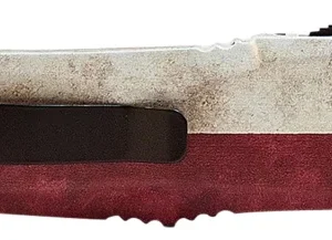 Templar Knife LCAP331 Captain Gen II Large 3.50" OTF Drop Point Plain Black 440C SS Blade Red/Blue/White Star Zinc Aluminum Alloy Handle Features Glass Breaker/Pocket Clip