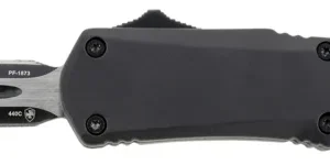 Templar Knife SBR131 Black Rubber Gen II Small 2.69" OTF Dagger Plain Black Oxide Stonewashed 440C SS Blade/ 4.31" Black Rubber/Aluminum Handle Features Glass Breaker Includes Pocket Clip/Sheath