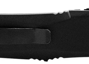 Templar Knife SBR431 Black Rubber Gen II Small 2.25" OTF Dagger Part Serrated Black 440C SS Blade Black Rubber Coated Aluminum Handle Features Glass Breaker/Pocket Clip