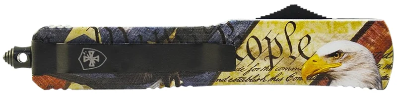 Templar Knife SEG332 Eagle Gen II Small 2.69" OTF Drop Point Plain Powder Coated 440C SS Blade/4.31" Eagle w/"We The People" Aluminum Handle Features Glass Breaker Includes Pocket Clip/Sheath