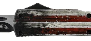 Templar Knife MWUS231 Wood US Flag Gen II Slim 3.50" OTF Tanto Plain Black 440C SS Blade Painted Wood Grain US Flag Zinc Aluminum Alloy Handle Features Glass Breaker/Pocket Clip