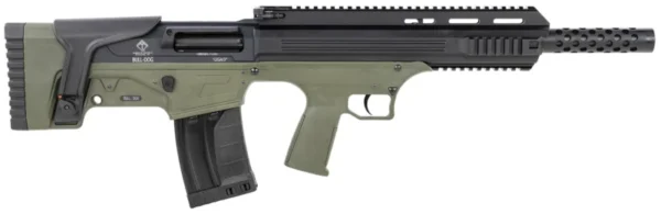ATI ATIG12BDG Bulldog  12 Gauge Semi-Auto 3" 5+1 18.50" Black Steel Barrel, Black Aluminum Receiver, Picatinny Rail, Green Fixed Bullpup Stoc & Grip