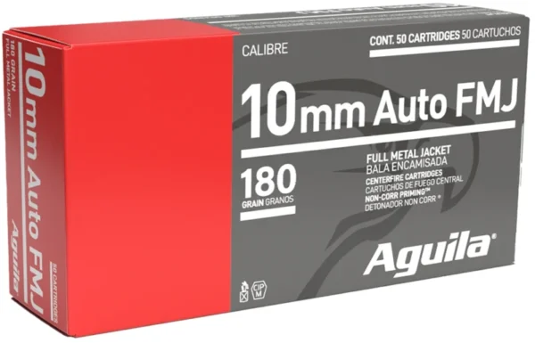 Aguila 1E102110 Target & Range Handgun 10mm Auto 180gr Full Metal Jacket 50 Per Box/20 Case