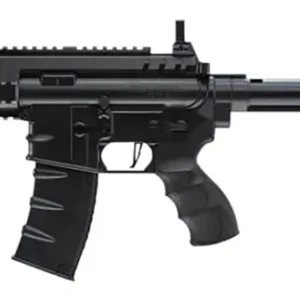 Umarex 2252120 Steel Strike Air Rifle CO2 177 BB Single Shot Or 6 Round Burst Mode, 30rd Drop Free Magazine, 900 BB Capacity Reservoir, Flat Top Picatinny Rail, Flip Up Sights, Adjustable Stock