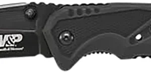 Smith & Wesson Knives SWMP11BCP M&P Rescue 3.80" Folding Tanto Plain Black Stainless Steel Blade Black G10 Handle Features Glass Breaker/Seat Belt Cutter Includes Pocket Clip