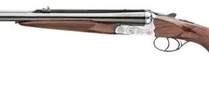 Rizzini USA 7001470 Rhino Express  470 Nitro Express 2rd 23" Gloss Blued 23" Chrome-Lined Barrel Coin Anodized Silver Engraved Steel Oiled Turkish Walnut Ambidextrous Hand