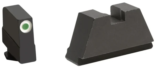 AmeriGlo GL491 Optic Compatible Sight Set for Glock  3XL Tall Green Tritium White Outline Front Sight-Black Rear Sight