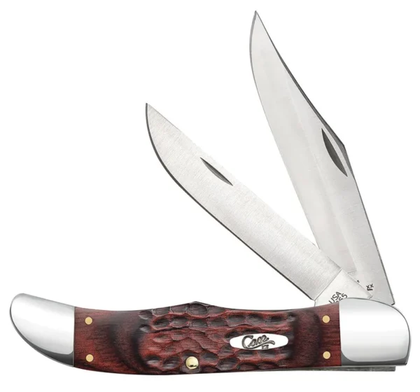 Case 00189 Hunter  4.10" Folding Clip/Skinner Plain As-Ground Tru-Sharp SS Blade/Jigged Rosewood Handle