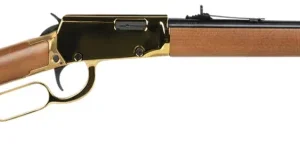 Rossi RL22181WD-GLD1 Rio Bravo  22 LR 15+1 18" Polished Black Barrel, Gold Metal Rec, Hardwood Furniture
