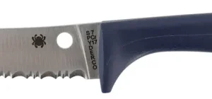 Spyderco K20SPR Counter Puppy  3.48" Fixed Serrated 7Cr17MoV SS Blade Purple Plastic Handle