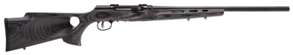 Savage Arms 47800 A17 Sporter Semi-Auto 17 WSM Caliber with 8+1 Capacity, 22" Barrel, Satin Black Metal Finish & Fixed Thumbhole Gray Laminate Stock Right Hand (Full Size)
