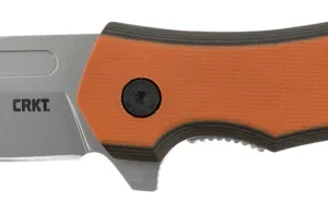 CRKT 2372 Fawkes  2.74" Folding Clip Point Plain Bead Blasted 4116 Stainless Steel Blade/ Black/Orange G10 Handle Includes Pocket Clip