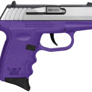 SCCY Industries CPX-3TTPU CPX-3  Sub-Compact Frame 380 ACP 10+1, 3.10" Stainless Quadlock Barrel, Serrated Stainless Steel Slide, Purple Polymer Frame w/Finger Grooves, No Safety, Right Hand