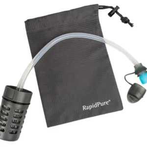 RapidPure 01600105 Purifier + UltraLight Straw Black/Clear, 16" x 24" x 2.4", Includes Travel Pouch