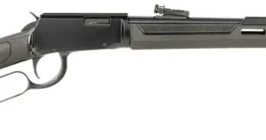 Rossi RL22W201SY Rio Bravo  Lever Action 22 WMR 12+1 20" Round Barrel, Black, Polished Rec/Barrel, Synthetic Stock, Fiber Optic Sights