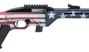 Citadel CIT22LRBUSA Trakr 22 LR 10+1 18" Blued Steel Threaded Barrel & Receiver, American Flag Synthetic Stock