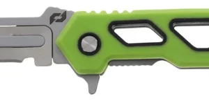 Schrade 1197645 Isolate Enrage 7 2.60" Folding Scalpel Plain Satin 420A Steel Blade, 4.25" Green Non-Slip Carbon Fiber Handle, Includes Blade Removal Tool/Case/Sheath/