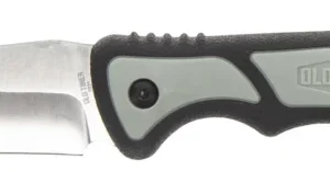 Old Timer 1137138 Trail Boss  3.70" Fixed Gut Hook Plain Stainless Steel Blade, TPE Handle Includes Sheath