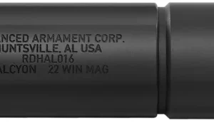 ADVANCED ARMAMENT COMPANY 64283 Halcyon  22 Cal Rimfire Rated Up To 5.7x28mm, Modular Design, Black Titanium/Steel, 1/2"-28 tpi DT Mount