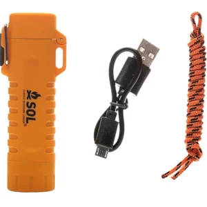 Survive Outdoors Longer 01401243 Fire Lite Fuel Free Lighter Orange Plastic Includes USB Cable/Lanyard