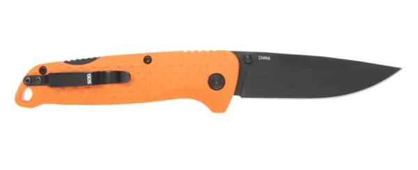 S.O.G SOG13110243 Adventure LB 3.50" Folding Plain Orange Black TiNi 5Cr15MoV Blade, Blaze Orange Textured GRN Handle