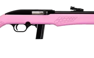 Rossi RS22L1811P RS22  Full Size 22 LR 10+1 18" Matte Black Steel Barrel, Matte Black Grooved Aluminum Receiver, Pink Synthetic Fixed Stock