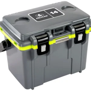 PELICAN 14Q-1-DKGRYEGRN 14QT ELITE COOLER GRY/GRN