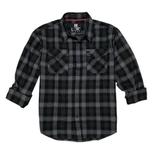 Hornady Gear 32213 Flannel Shirt  Large Olive/Black/Gray,  Cotton/Polyester, Relaxed Fit Button Up
