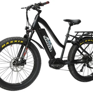 Bakcou E-bikes B-MST26-B-B21 Mule ST 26 Matte Black 18" w/Stand Over Height of 26" Frame, Shimano Alivio Hill-Climbing 9 Speed Bafang M620 Ultra Motor, 35+ mph Speed