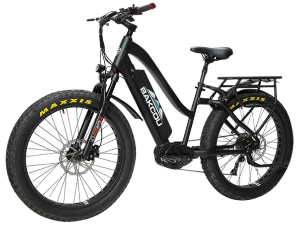 Bakcou E-bikes B-MST26-B-B21 Mule ST 26 Matte Black 18" w/Stand Over Height of 26" Frame, Shimano Alivio Hill-Climbing 9 Speed Bafang M620 Ultra Motor, 35+ mph Speed