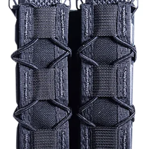 High Speed Gear 11EX02BK TACO Extended Mag Pouch Double, Black Nylon, Mounts to MOLLE & 2" Wide Belts