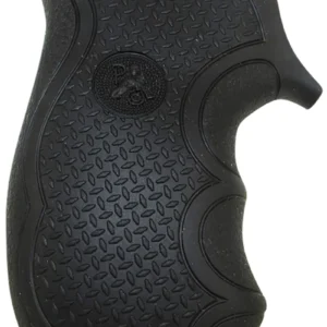 Pachmayr 02483 Diamond Pro Grip Diamond Checkering Black Rubber with Finger Grooves for Ruger SP101