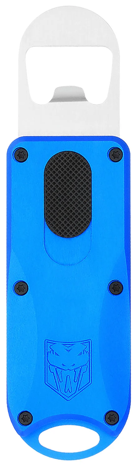 CobraTec Knives CTOTFBOBLU Bottle Opener Blue Aluminum/Stainless Steel
