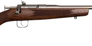 Chipmunk 10002 Deluxe The Original Youth Deluxe Single Shot 16.10" Satin Tapered Barrel, Satin Stainless Steel Receiver, Fixed American Walnut Stock, EZ Loader