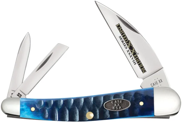 Case 53983 Seahorse Whittler  Ocean Blue Bone Handle