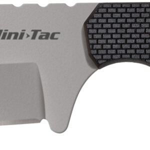 Cold Steel CS-49HCF Mini Tac 3.63" Fixed Bowie Plain Stone Washed 8Cr13MoV SS Blade/ Black Griv-Ex Handle Includes Bead Chain Lanyard/Sheath