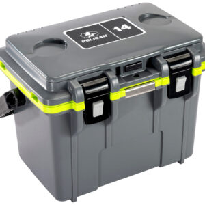 PELICAN 14Q-1-DKGRYEGRN 14QT ELITE COOLER GRY/GRN
