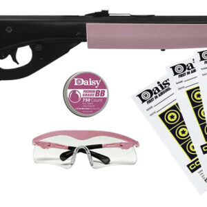Daisy 994999403 Carbine Fun Kit Spring Piston, 177 BB 350 fps, Black Rec, Pink Synthetic Furniture, Includes Glasses/350rd Ammo/Target