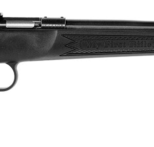 Crickett KSA2280 Youth 22 WMR 1rd 16.12" Blued Barrel & Receiver, Fixed Front/Adjustable Rear Peep Sights, Black Synthetic Stock w/11.5" LOP, Rebounding Firing Pin Safety