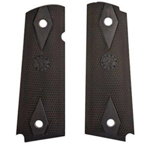 Hogue Colt Government Grips .45 1911 Rubber Grips Panels Checkered with Diamonds - Black