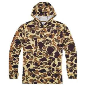 Browning Hooded Long Sleeve Tech Shirt Vintage Tan Camo S